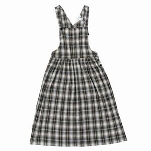VTG Express Plaid Pinafore Overall Jumper Dress.